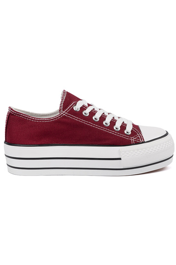 Feminin Zueinrote Farbe Schuhe mit einer Plattform 2