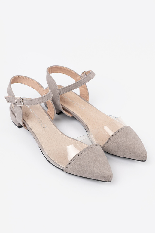 graue Farbe Sandalen z przeźroczystymi ZustaZukami