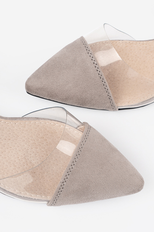 graue Farbe Sandalen z przeźroczystymi ZustaZukami