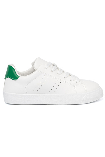 Klassisches Stilvollll Zueiße Farbe Sneakers Stilvollllschuhe z Grünm akcentem 2