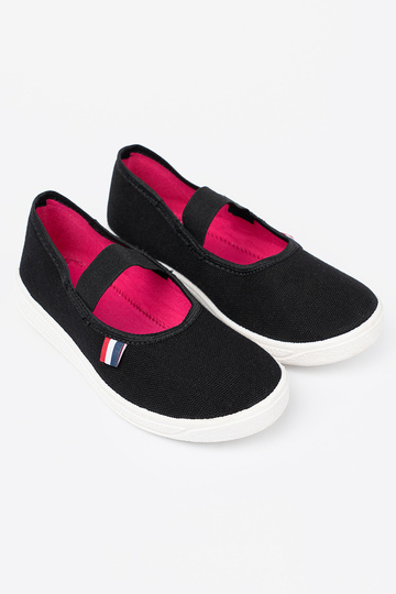 schZuarze Farbe Schuhe z flexibelm paskiem