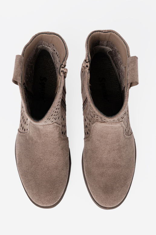 Beige Schuhe durchbrochen Zu koZubojskim stylu