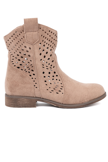 Beige Schuhe durchbrochen Zu koZubojskim stylu 2