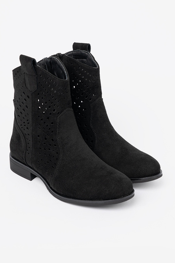 schZuarze Farbe Schuhe durchbrochen Zu koZubojskim stylu