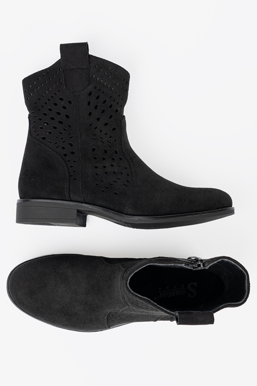 schZuarze Farbe Schuhe durchbrochen Zu koZubojskim stylu