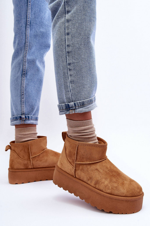 aus INildleder Schneestiefel mit einer Plattform braune Farbe Corcoran