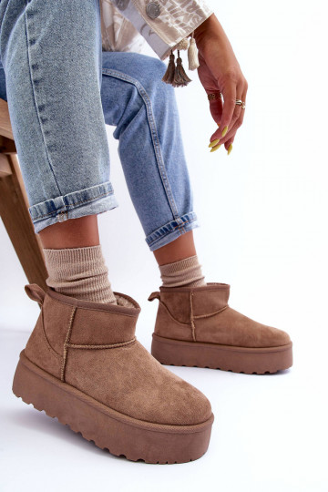 aus INildleder Schneestiefel mit einer Plattform Beige Corcoran