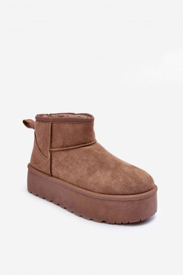 aus INildleder Schneestiefel mit einer Plattform Beige Corcoran 2