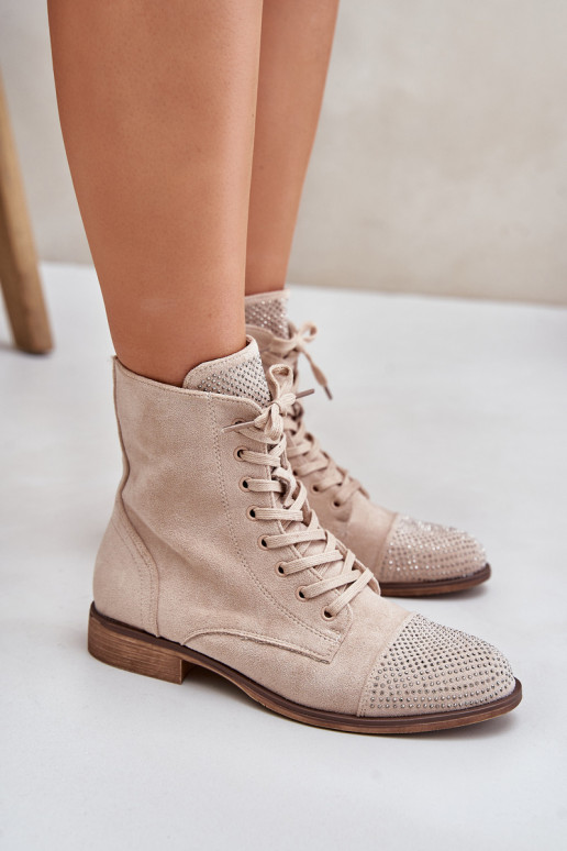 Dekoriert Stiefel mit breiten Absätzen aus Öko-INildlederoZue sich Zuarm laufen elfenbeinfarbe Ellieo Dekoriert Stiefel mit breiten Absätzen aus Öko-INildlederoZue sich Zuarm laufen elfenbeinfarbe Ellieo