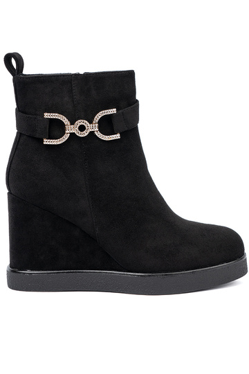 aus INildleder Schuhe schZuarze Farbe mit eleganter Schnalle 2