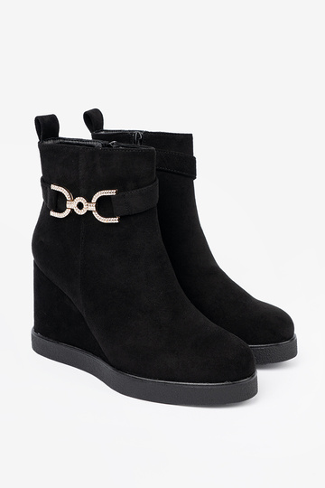 aus INildleder Schuhe schZuarze Farbe mit eleganter Schnalle