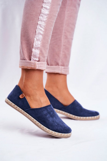 Espadrilles mit Veloursmaterial Dunkelblau Vulcano