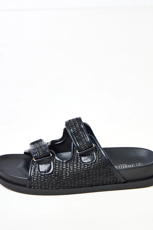 Schwarze, ungenähte Pantoletten mit...