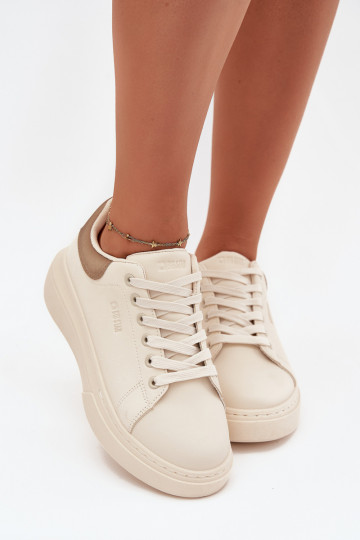 Damen-Sneaker mit Plattform Big Star SS274246 in Elfenbeinfarbe