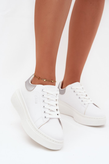Sneakers Stilvollllschuhe Feminin mit einer Plattform Big Star SS274245 INeiß-Silberfarbe 2