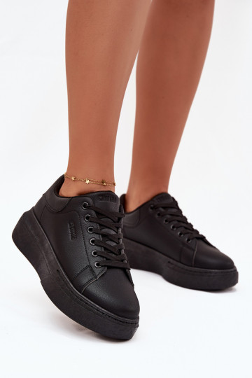 Sneakers Stilvollllschuhe Feminin mit einer Plattform Big Star SS274244 schZuarze Farbe