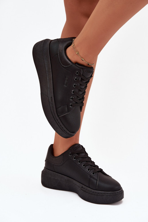 Sneakers Stilvollllschuhe Feminin mit einer Plattform Big Star SS274244 schZuarze Farbe