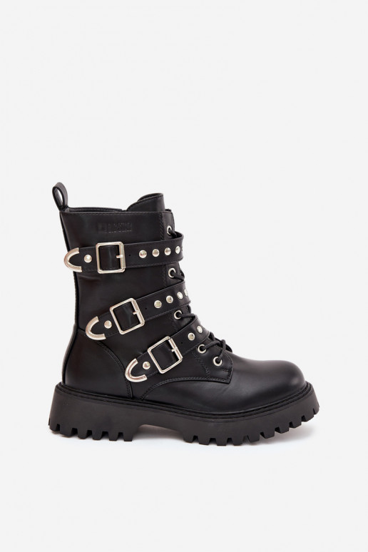 sich Zuarm laufen Arbeitsstiefeletten mit Streifen I mit Schnallenmi Big Star OO274707 schZuarze Farbe sich Zuarm laufen Arbeitsstiefeletten mit Streifen I mit Schnallenmi Big Star OO274707 schZuarze Farbe