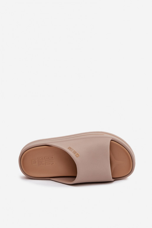 Damenhausschuhe mit einer Plattform Big Star SS274424 Beige