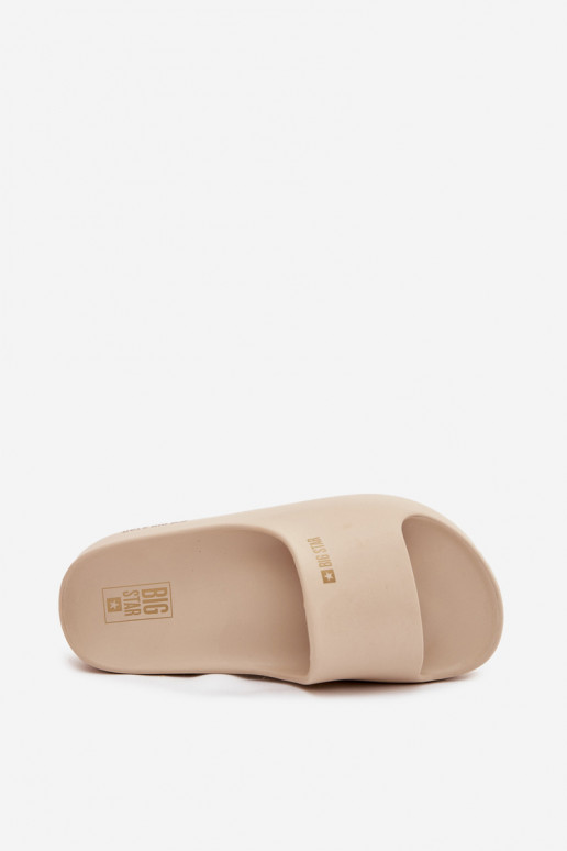 Damenhausschuhe Leichte Hausschuhe mit einer Plattform Big Star SS274722 Beige