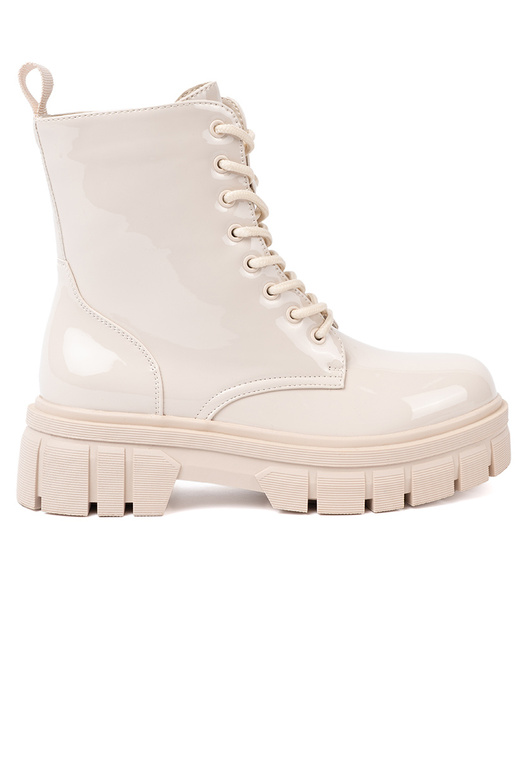 Stilvoll hohe Reitstiefel lackiert Zu odcieniu hellBeigem