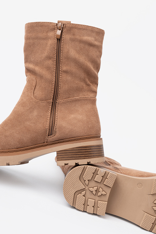 Minimalistyczne Schuhe kameloZue z miękkiego zamszu Minimalistyczne Schuhe kameloZue z miękkiego zamszu