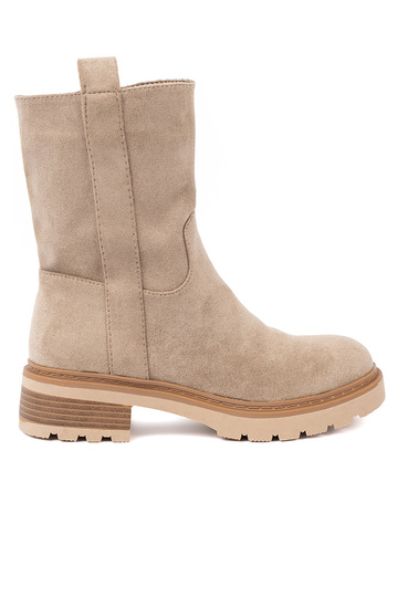 Minimalistyczne Schuhe Beige z miękkiego zamszu 2