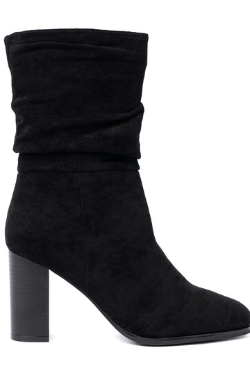 schZuarze Farbe Stiefel mit gerüschtem Oberteil 2