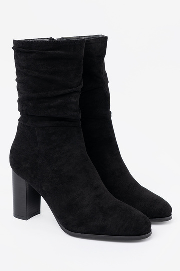 schZuarze Farbe Stiefel mit gerüschtem Oberteil