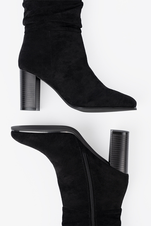 schZuarze Farbe Stiefel mit gerüschtem Oberteil schZuarze Farbe Stiefel mit gerüschtem Oberteil