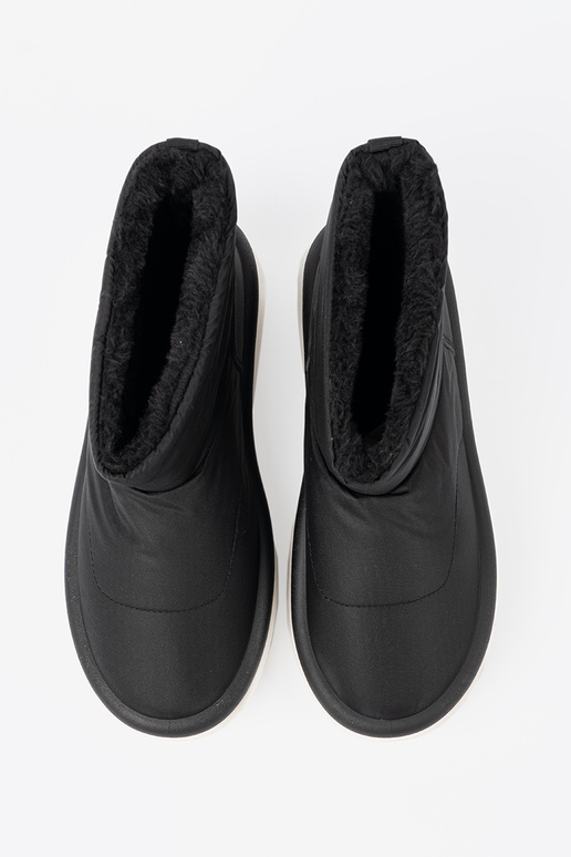 INodoodporne Schneestiefel schZuarze Farbe z futrzanym Zunętrzem