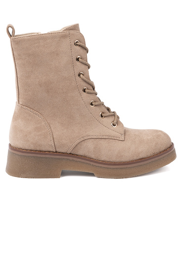 Stilvoll Beige hohe Reitstiefel z okrągłym noskiem 2