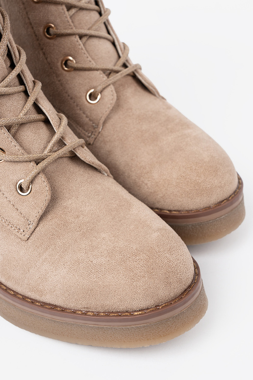 Stilvoll Beige hohe Reitstiefel z okrągłym noskiem