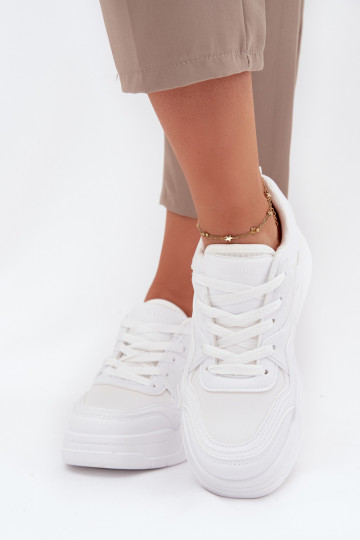 Damen weiße Sneakers im Stil von Big Star SS274590 HI-POLY SYSTEM mit Plattform 2