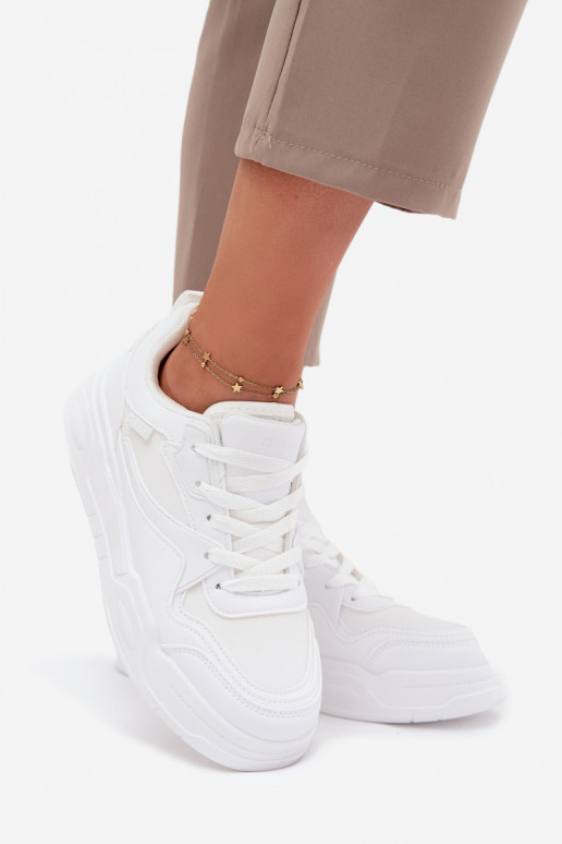 Sneakers Stilvollllschuhe Feminin mit einer Plattform Big Star SS274590 HI-POLY SYSTEM Zueiße Farbe