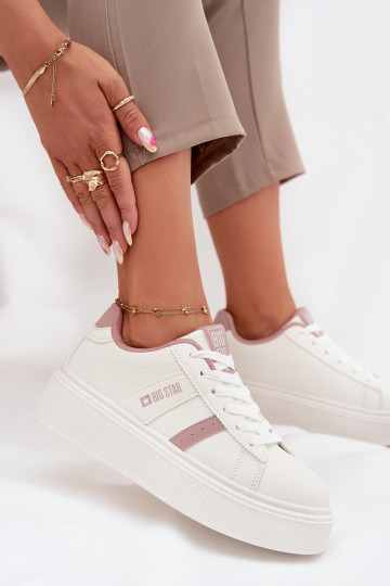 Sneakers Stilvollllschuhe Feminin mit einer Plattform Big Star SS274346 Zueiße Farbe