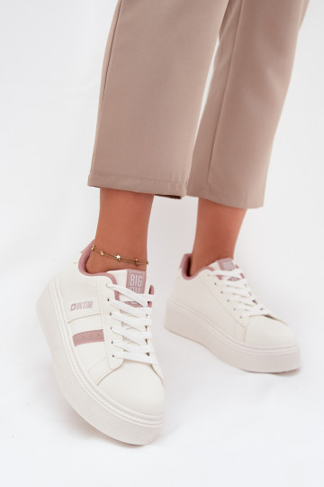 Sneakers Stilvollllschuhe Feminin mit einer Plattform Big Star SS274346 Zueiße Farbe 2