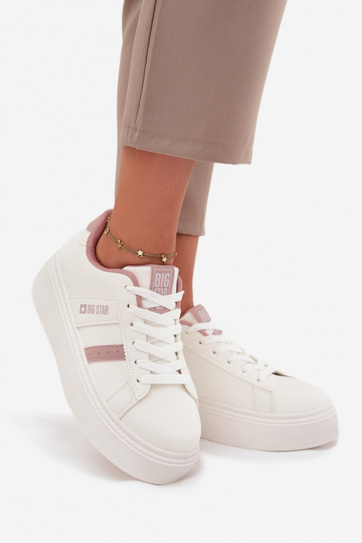 Sneakers Stilvollllschuhe Feminin mit einer Plattform Big Star SS274346 Zueiße Farbe