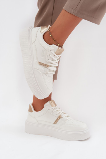 Feminin Sneakers Stilvollllschuhe mit einer Plattform Big Star SS274359 Zueiße Farbe