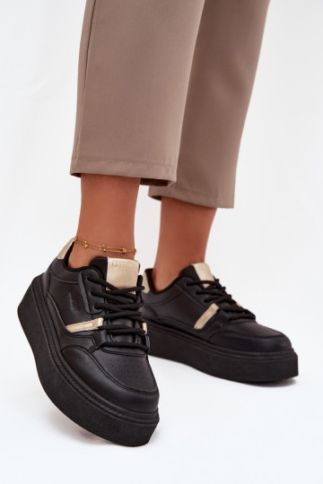Feminin Sneakers Stilvollllschuhe mit einer Plattform Big Star SS274360 schZuarze Farbe 2