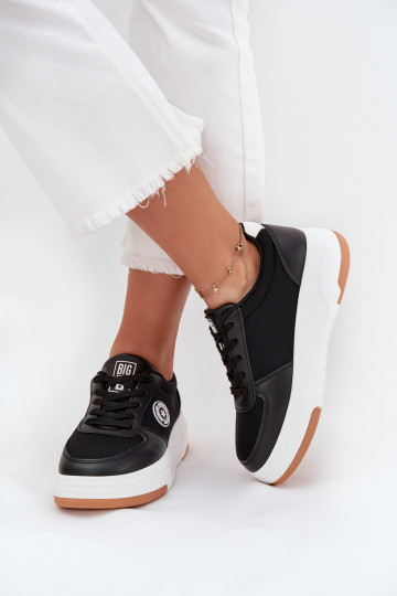 Schwarze Damen Sneakers im Stil von Big Star RR274573 HI-POLY SYSTEM mit Plattform