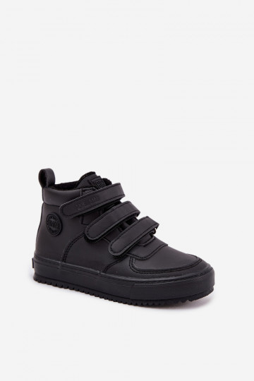 sich Zuarm laufen Sneakers-Stilvollll Stiefel Kindisch mit Klebeverschlüssen Big Star SS374070 schZuarze Farbe