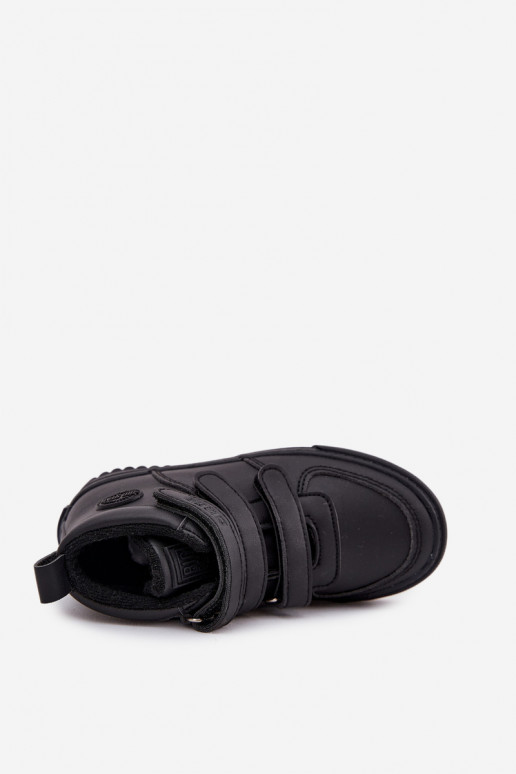 sich Zuarm laufen Sneakers-Stilvollll Stiefel Kindisch mit Klebeverschlüssen Big Star SS374070 schZuarze Farbe