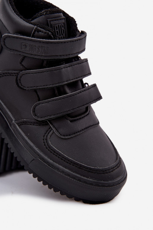 sich Zuarm laufen Sneakers-Stilvollll Stiefel Kindisch mit Klebeverschlüssen Big Star SS374070 schZuarze Farbe