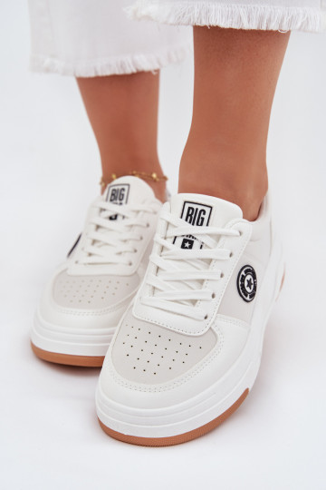 Sneakers Stilvollllschuhe Feminin mit einer Plattform Big Star RR274572 HI-POLY SYSTEM Zueiße Farbe