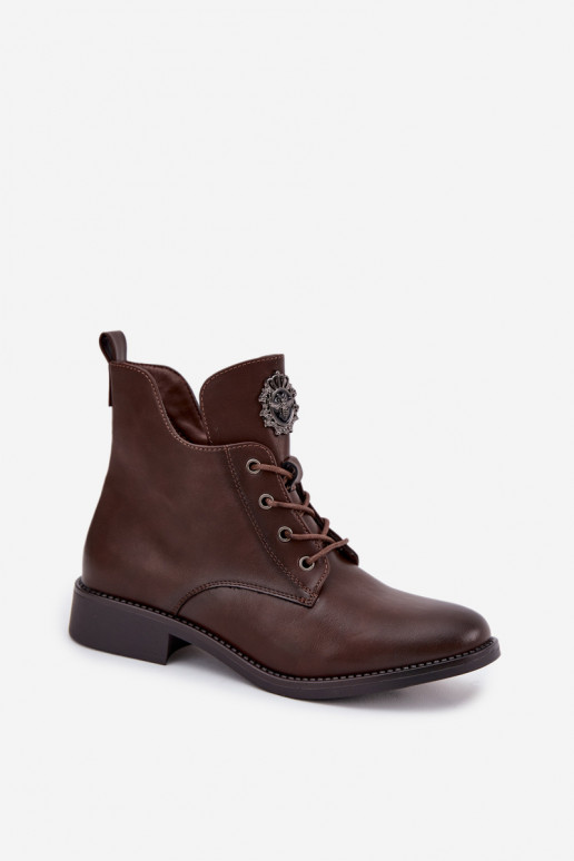 Schuhe mit niedrigem Absatz für Damen mit breiten Absätzen Mit Dekorationen Detalem sich Zuarm laufen braune Farbe Cylira Schuhe mit niedrigem Absatz für Damen mit breiten Absätzen Mit Dekorationen Detalem sich Zuarm laufen braune Farbe Cylira