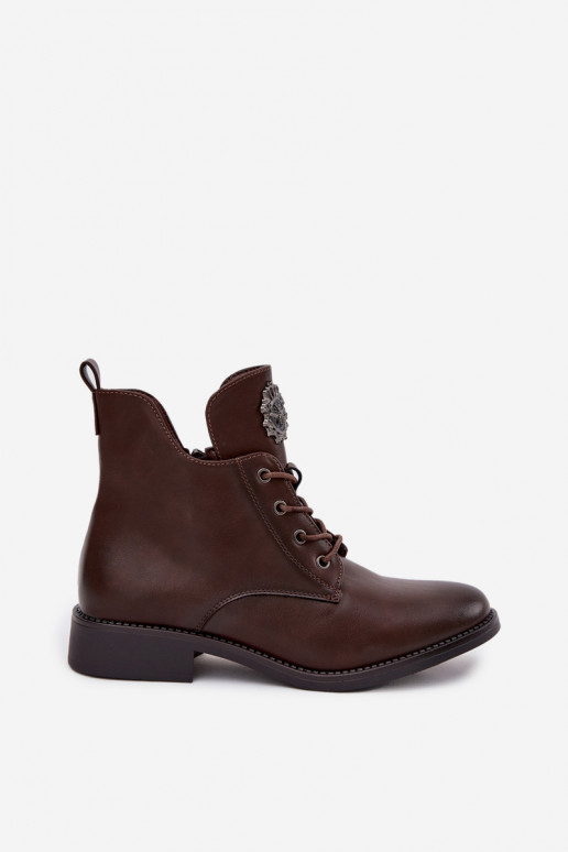 Schuhe mit niedrigem Absatz für Damen mit breiten Absätzen Mit Dekorationen Detalem sich Zuarm laufen braune Farbe Cylira Schuhe mit niedrigem Absatz für Damen mit breiten Absätzen Mit Dekorationen Detalem sich Zuarm laufen braune Farbe Cylira