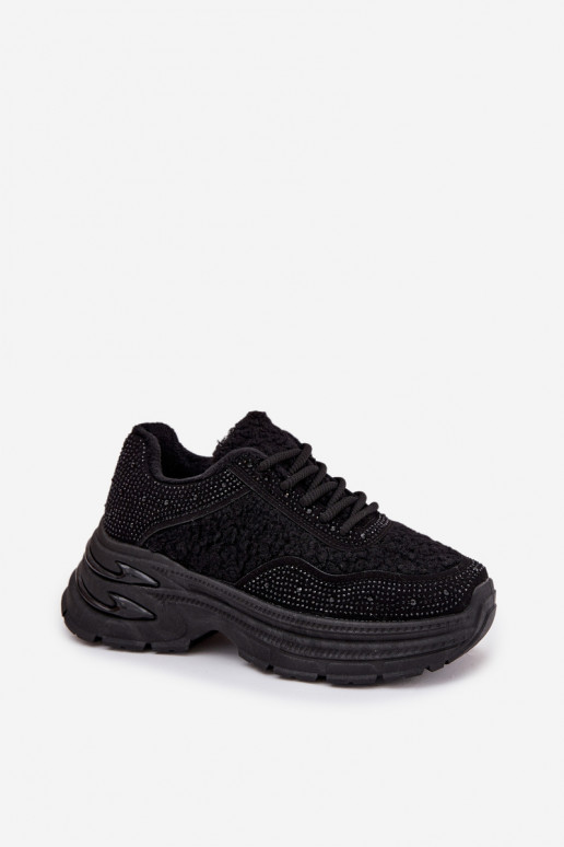 Sneakers Stilvollllschuhe Feminin mit blitzenden Augen und ein Pelzmantel Typu Baranek schZuarze Farbe Zarika Sneakers Stilvollllschuhe Feminin mit blitzenden Augen und ein Pelzmantel Typu Baranek schZuarze Farbe Zarika