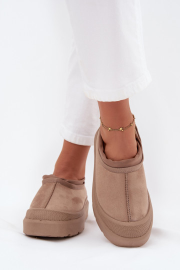 Damen Schneedstiefel mit Plattform und niedrigem Schaft sandfarben Izamine