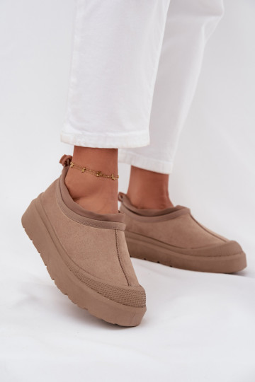 Schneestiefel Feminin mit einer Plattform Mit niedrigem Oberteil Beige Izamine 2